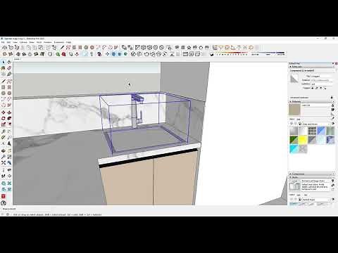 How to cut out a countertop for an inbuilt sink in SketchUp (1-Minute Tutorial)
