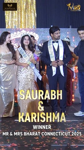 6.Congratulations to the remarkable SAURABH & KARISHMA Crowned as Mr & Mrs Bharat Connecticut 2025, 👑 Winner: SAURABH & KARISHMA Your talent, grace, and beauty have truly shone throughout this competition. Your hard work and dedication have paid off, and we are thrilled to celebrate your success with you. Here's to a future filled with continued success and endless opportunities! #MissBharatConnecticut #MydreamTVUSA #MydreamEntertainment #Pageants #Winners #PageantExcellence | Mydream TV USA