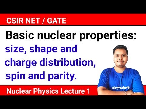 basic nuclear properties size, shape and charge distribution, spin and parity || CSIR NET Physics