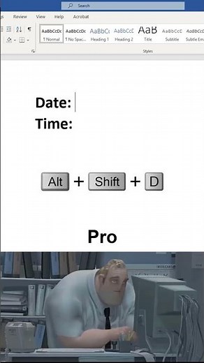 How to insert current date and time in MS Word 😱 #msword #office #document
