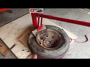 How to get a Harbor Freight style manual tire changer to break a rusty wheel tire bead