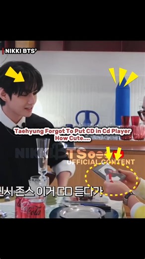 Taehyung Forgot the CD player at home 🤣#bts #nikkibts #shorts