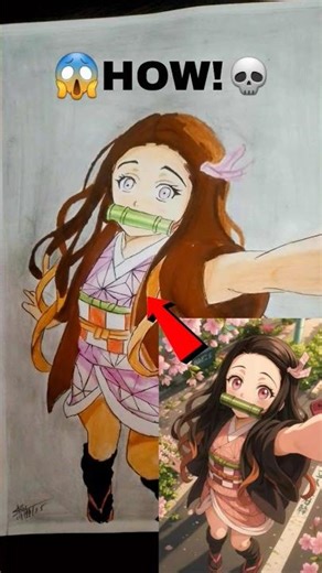 ❤️🥶“I Drew NEZUKO in HUMAN FORM😱🔥 | Insane Anime Art Transformation!”