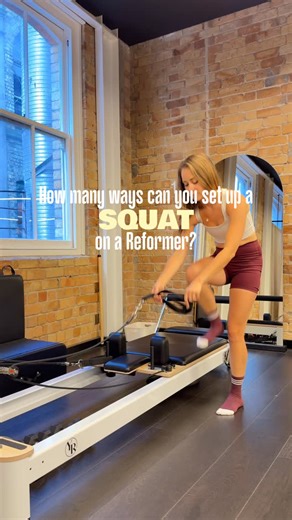 Jess on Instagram: "Squat set up #4 Do you know all of the ways a Squat can be set up on a Reformer? I’m trying to find out! Follow along to see how many ways there are 💫"