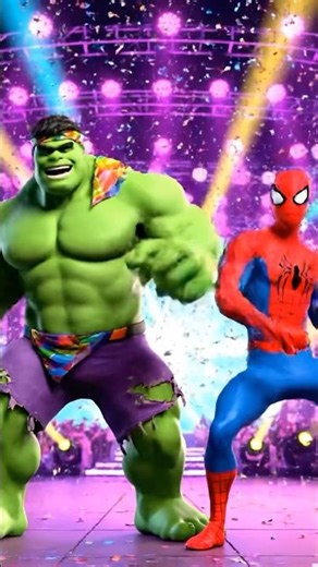 Spider-Man vs Hulk Dance Battle 😱🔥 | Superhero Dance Shorts #hulk #spiderman #marvelrivals