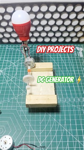 DIY Mini Generator Using DC Motors | Power a LED Light #diyprojects #tech #youtubeshorts