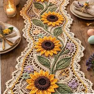 Sunflower Crochet Easter Table Runner, Crochet Table Runner Pattern, Granny Square, Digital Download.pdf - Etsy Australia