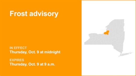 NY weather update: Oswego County under a frost advisory Thursday morning