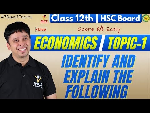 12th Economics LIVE 🔴 | Identify & Explain the Concept Q2(A) Solved | HSC Board | 5 PYQ + Exercise