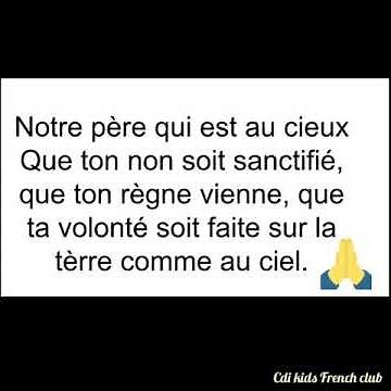 The Lords Prayer in French.