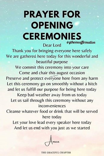 Prayer For Opening Ceremonies #dailyprayer #inspiration #mindset #faith #amen