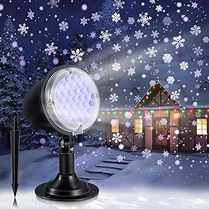 Christmas Projector Lights Outdoor, Christmas Snowflake Projector Lights, Christmas Snowfall Projector Lights, Waterproof IP65 Decorating Light Holiday Halloween Garden Landscape Home Party Show