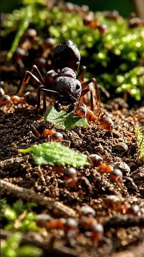 ant king with thousands of workers obeying his every move #wildlife #ants