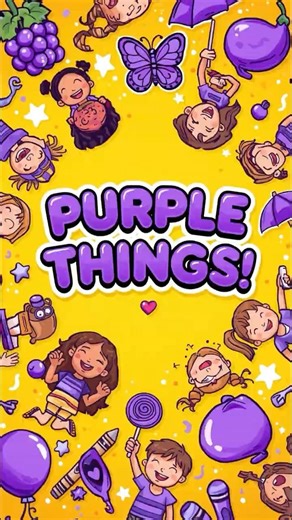 Purple Things for Kids 💜 🍇 ☂️ 🍆 | Learn Purple Color | Fun Coloring #shorts