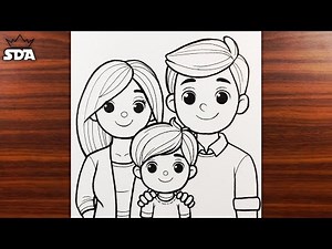 Easy Family Drawing Tutorial for Beginners ✏️ | Draw a Family in Minutes