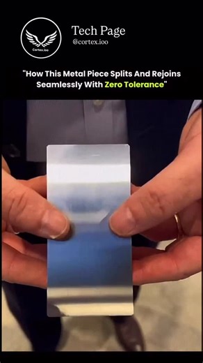 Tech Page on Instagram: "This metal piece works using precision machining and interlocking geometry that allows it to split and rejoin with virtually zero tolerance. Each half is cut using CNC machines to exact micrometer-level accuracy, ensuring perfectly flat and aligned contact surfaces. When separated, hidden guide pins, dovetail joints, or tongue-and-groove features control movement so the parts can only fit together in one exact position. During rejoining, these features self-align the pie