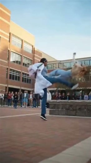 Lab Coat Genius vs. Bully: Campus Showdown Ends Unexpectedly! #ScienceWins #SelfDefense #CampusDrama