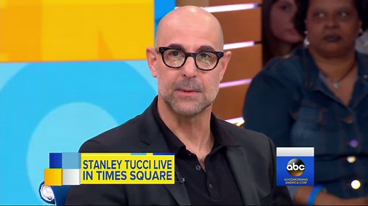 Stanley Tucci shares some dad jokes live on 'GMA'