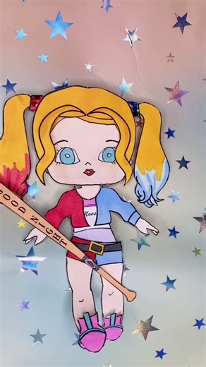Больше 🔥 видео на ютуб канал Hello Dolls #paperdoll #харликвин #harleyquinn #бумажныесюрпризы