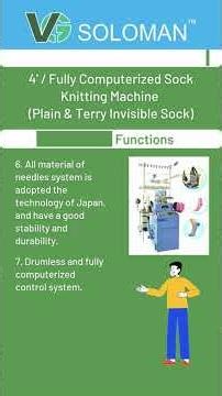 Sock Knitting Machine, Fully Computerized 4' (Plain & Terry Invisible Sock)