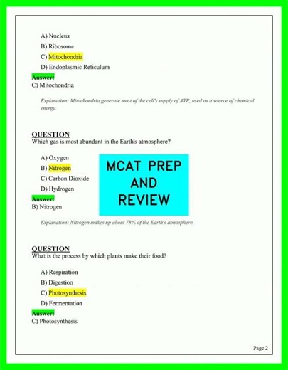 MCAT PREP AND REVIEW Latest MCAT Exam Practice Questions & Full Breakdown 2026 | High Yield 2026!!