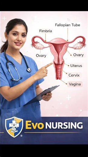 Female Reproductive System Diagram | Nursing Students | Evo Nursing #biology #viral