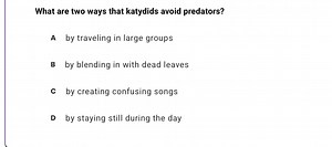 What are two ways that katydids avoid predators?A by travelin... | Filo