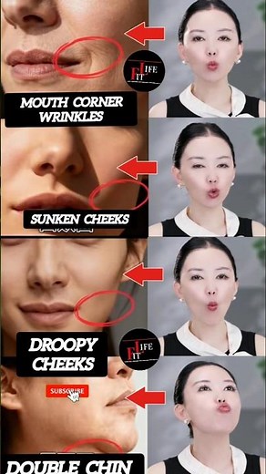 4 Step Korean Facial Yoga To Solve Face Problems 😨 #yoga #faceyoga #eyes #fitness #facelift #shorts