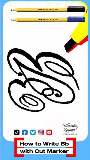 How to Write Bb with Cut Marker |English Calligraphy Handwriting Practice Beginners