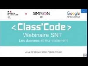 Webseminaire SNT : Les données et leur traitement