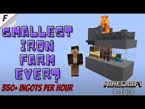 ✅ Easiest and Smallest Iron Golem Farm Minecraft Java 1.16.3. Efficient, Compact. 350+ Iron per Hour