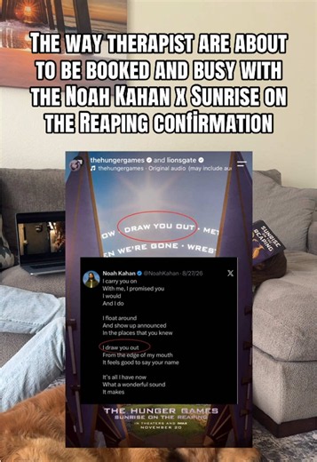 This is my Super Bowl! Calling it now, since Noah Kahan is all but confirmed on the Sunrise on the Reaping album, I’ll require sedation in the movie theater 😭 he’s already made me cry a lot this year, and Suzanne Collins has a track record of doing the same, so why not combine them together for maximum trauma? If you missed it, The Hunger Games movie/Lionsgate page shared a list of song titles and said an album is coming soon 👀 one of those titles happens to be “Draw You Out” and Noah Kahan su