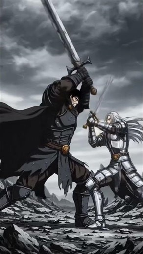 guts fighting with Griffith and Griffith beats by guts