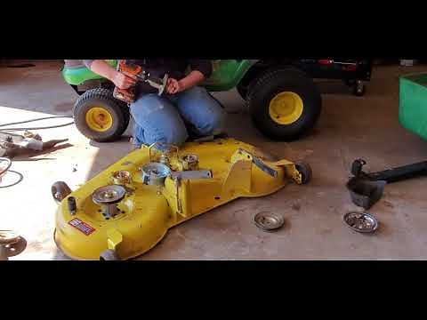 Riding Lawn Mower Complete Deck Rebuild & Tire Tube Install (John Deere LA145)