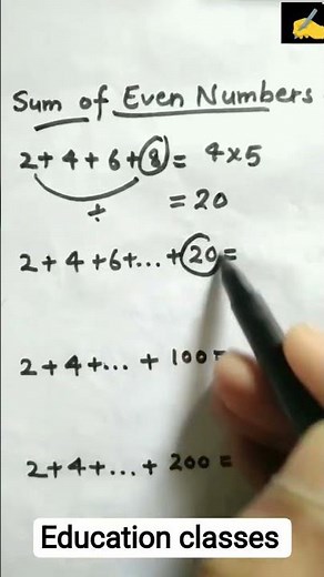"Sum of Even Numbers: Fast & Easy Trick! ⚡️" #mathtricks #evennumbers #mathtips