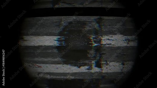 Distorted Glitching Screen Overlay with Static Noise and Pixelated Distortion Effect