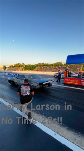 30K views · 398 reactions | Larry Larson in the lane next to Hayseed for the No Time 28s class at the Throwdown in T-Town with Mid-West Drag Racing Series!! | Tulsa Raceway Park | Facebook