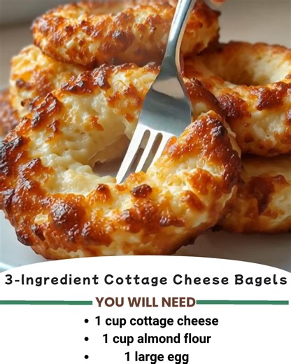 🥯🧀 3-Ingredient Cottage Cheese Bagels ✨ Soft inside, golden outside, and packed with protein—these easy homemade bagels are a game-changer! | Cooking with Sabrina