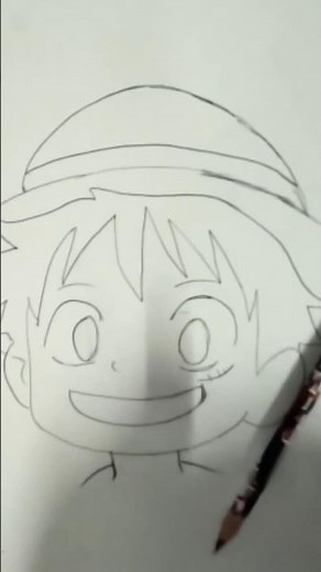 How To Draw Cute Chibi Luffy Face (Step-by-Step) 🏴‍☠️