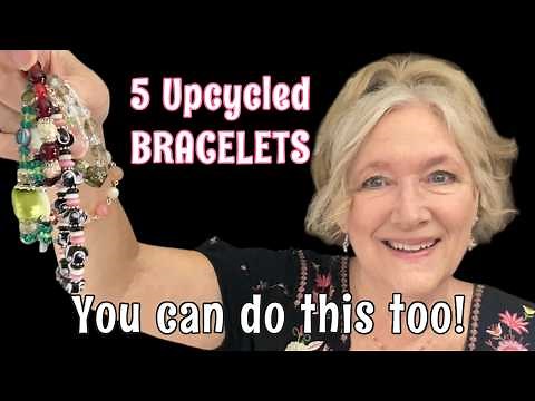 DIY Make 5 Upcycled Beaded Bracelets Beginner Jewelry Making Fun