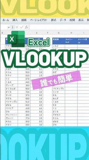 VLOOKUPを、誰でも簡単に50秒で分かる解説 #excel #vlookup #エクセル #関数