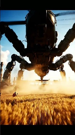 Giant Spider Helicopter Lands in Wheat Field! 🚁🕷️ Futuristic Tech Revealed!