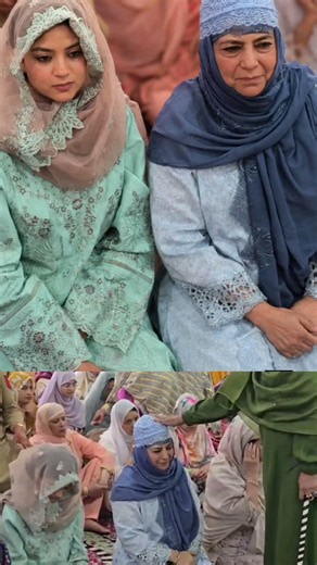 Former chief minster Mehbooba Mufti along with her daughter offered eid prayers at Hazratbal shrine