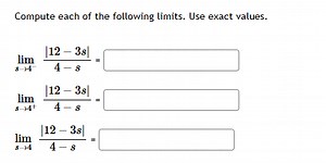 Compute each of the following limits. Use exact values.\lim_{... | Filo