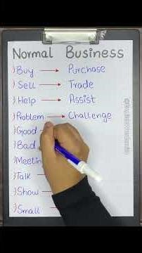 Normal vs. Business English Words 👨‍🏫✨ #englishgrammar #englishlearning #englishtips #education