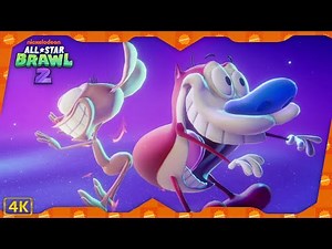 Nickelodeon All-Star Brawl 2 ⁴ᴷ Arcade Mode (Ren & Stimpy gameplay)