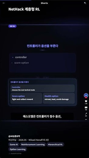 NetHack 계층형 RL을 300억 프레임까지 돌린 논문 #Shorts