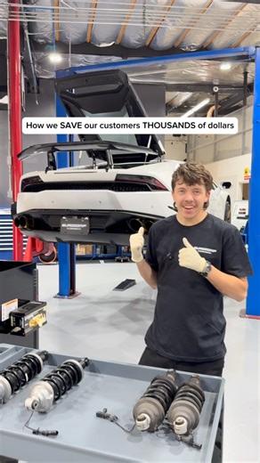 This Huracan is getting the leaking rear shocks replaced and thanks to @nagengast.shocks we are able to save this customer thousands by replacing them with OEM rebuilt and warrantied units rather than the $7k per shock new ones. | EuroComp Garage