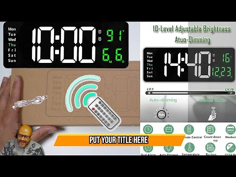 Yaboodn Large Digital Wall Clock with Remote Control