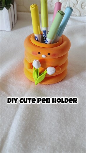 DIy Cute Pen Holder #diy #craft #clayart #handmade #homedecor #shorts